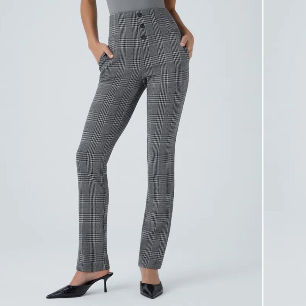 Halara Flex™ High WaistedSide Pocket Houndstooth Plaid Skinny Pants